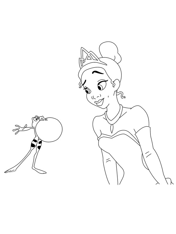 coloriage Navven chante la serenade a tiana